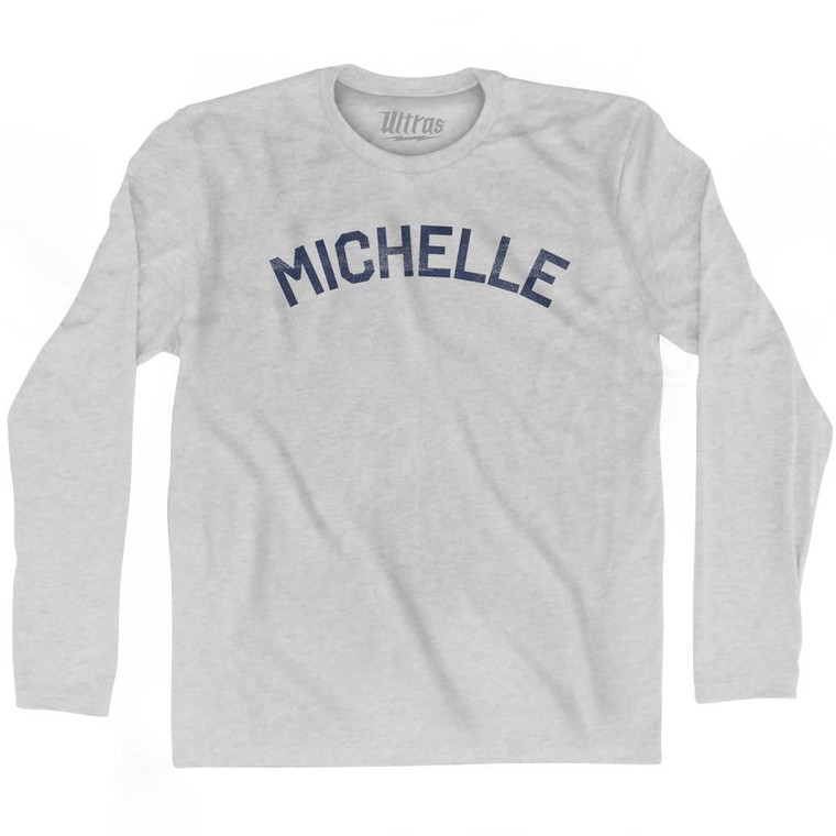 Michelle Adult Cotton Long Sleeve T-shirt - Grey Heather