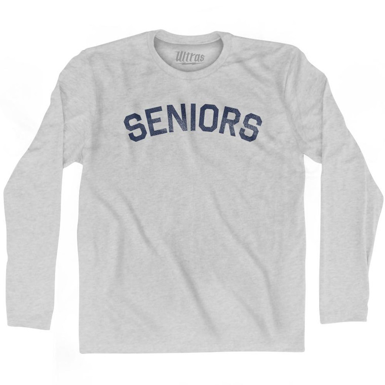 Seniors Adult Cotton Long Sleeve T-shirt - Grey Heather
