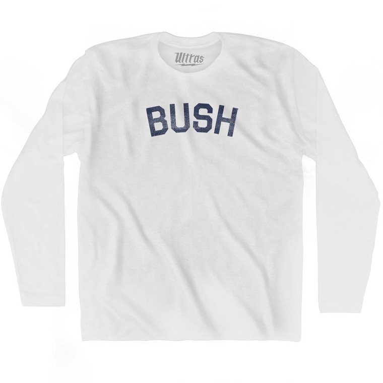 Bush Adult Cotton Long Sleeve T-shirt-White