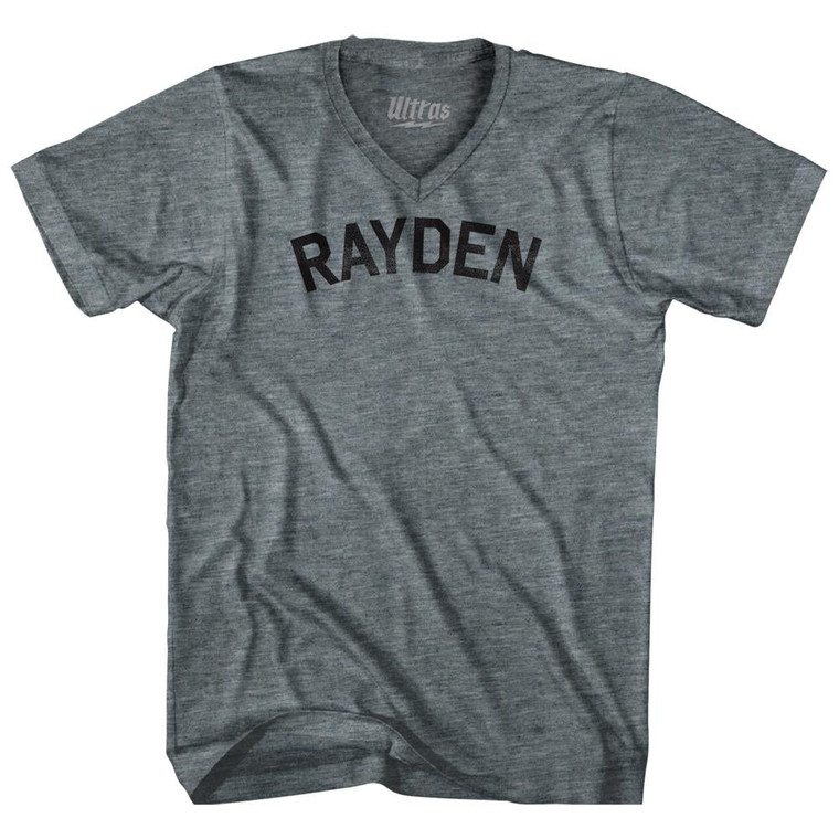 Rayden Adult Tri-Blend V-neck Womens Junior Cut T-shirt - Athletic Grey
