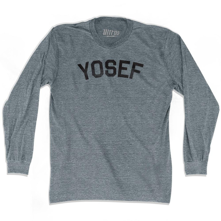 Yosef Adult Tri-Blend Long Sleeve T-shirt-Athletic Grey