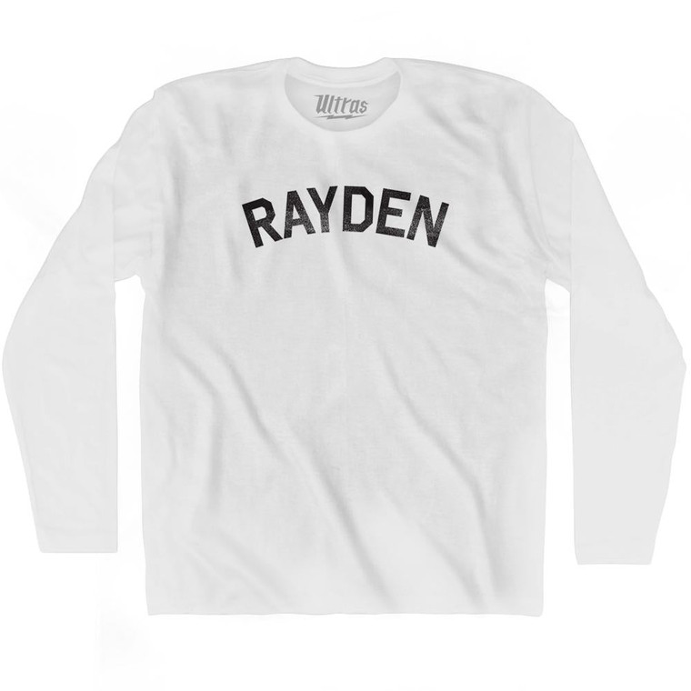 Rayden Adult Cotton Long Sleeve T-shirt - White