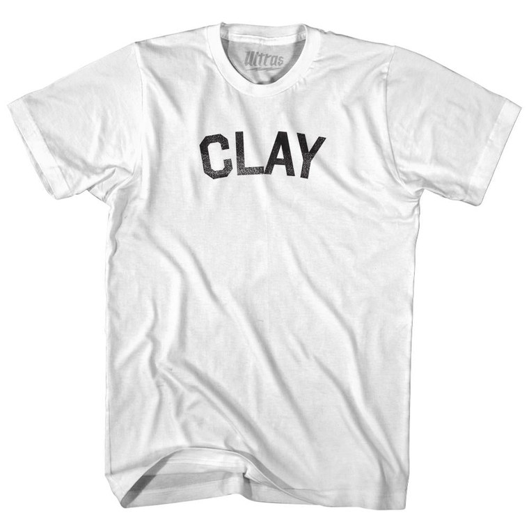 Clay Adult Cotton T-shirt-White