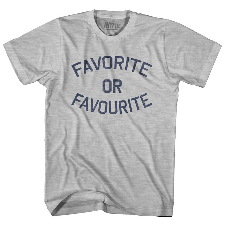 Favorite Or Favourite Youth Cotton T-shirt - Grey Heather