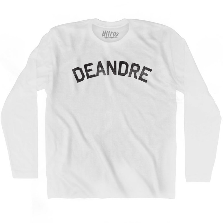 Deandre Adult Cotton Long Sleeve T-shirt - White