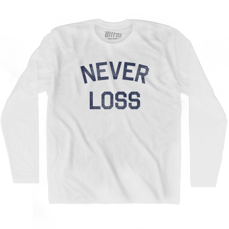 Never Loss Adult Cotton Long Sleeve T-shirt - White