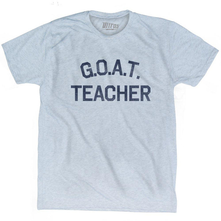 G.O.A.T (GOAT) Teacher Adult Tri-Blend T-shirt - Athletic White