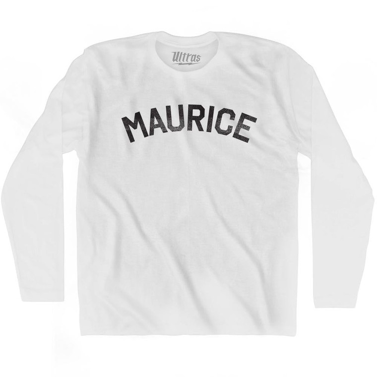 Maurice Adult Cotton Long Sleeve T-shirt - White