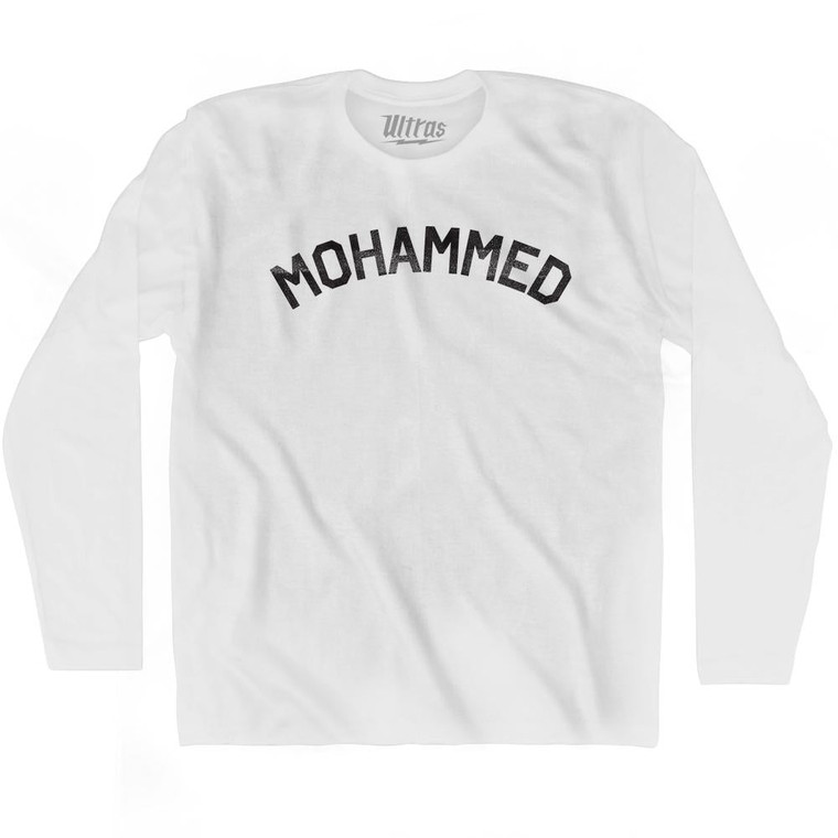 Mohammed Adult Cotton Long Sleeve T-shirt - White