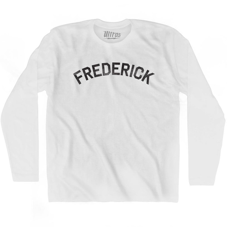 Frederick Adult Cotton Long Sleeve T-shirt-White