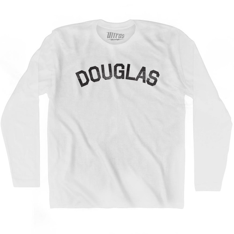 Douglas Adult Cotton Long Sleeve T-shirt-White