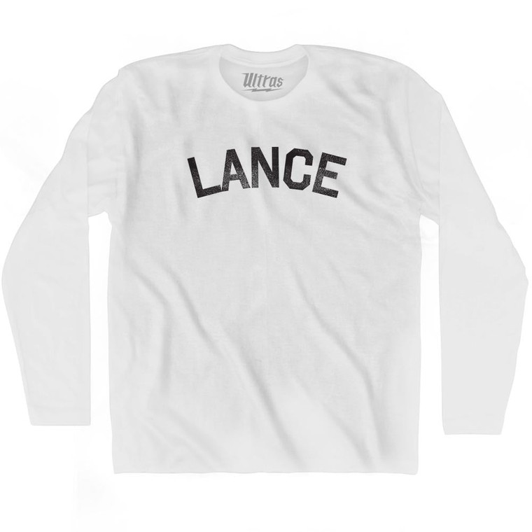 Lance Adult Cotton Long Sleeve T-shirt - White