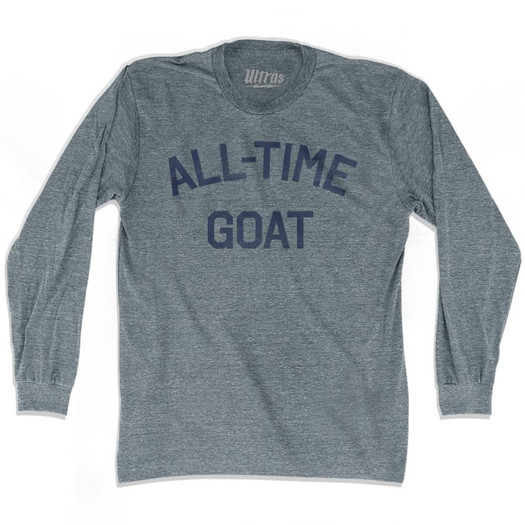 All Time G.O.A.T (GOAT) Adult Tri-Blend Long Sleeve T-shirt - Athletic Grey