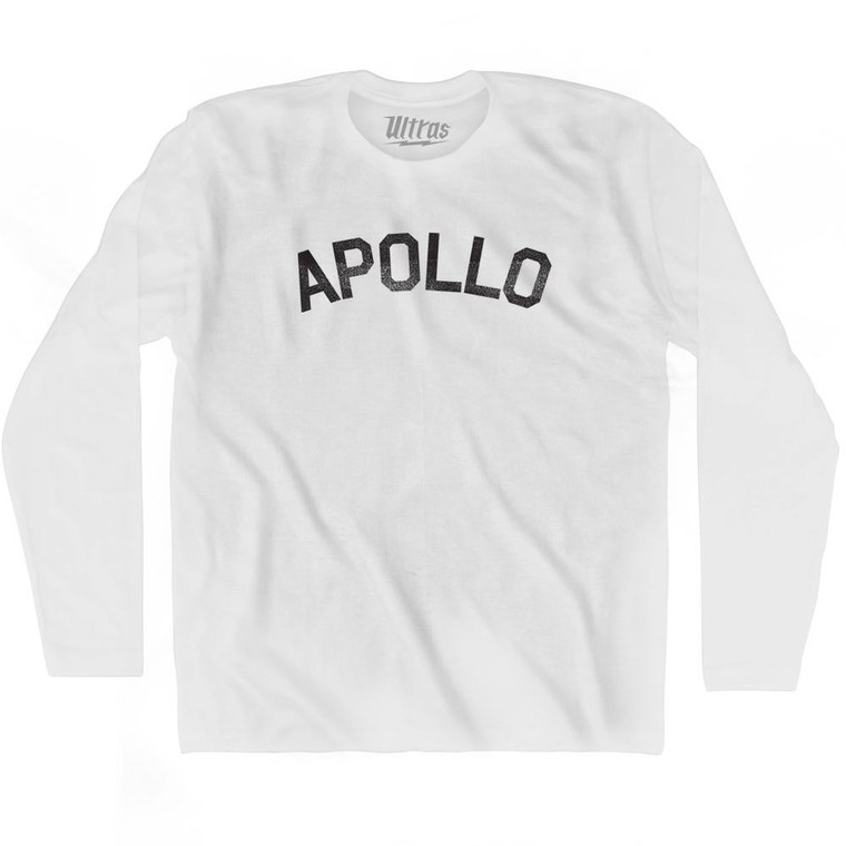 Apollo Adult Cotton Long Sleeve T-shirt - White