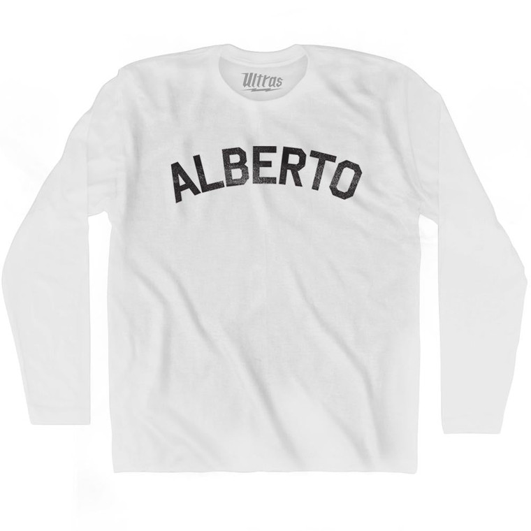 Alberto Adult Cotton Long Sleeve T-shirt - White