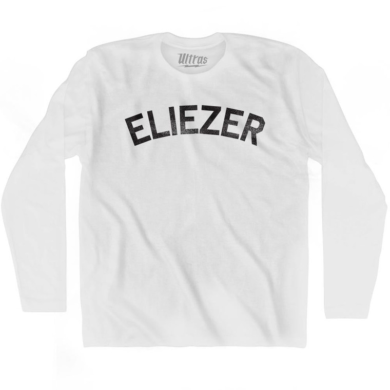 Eliezer Adult Cotton Long Sleeve T-shirt - White
