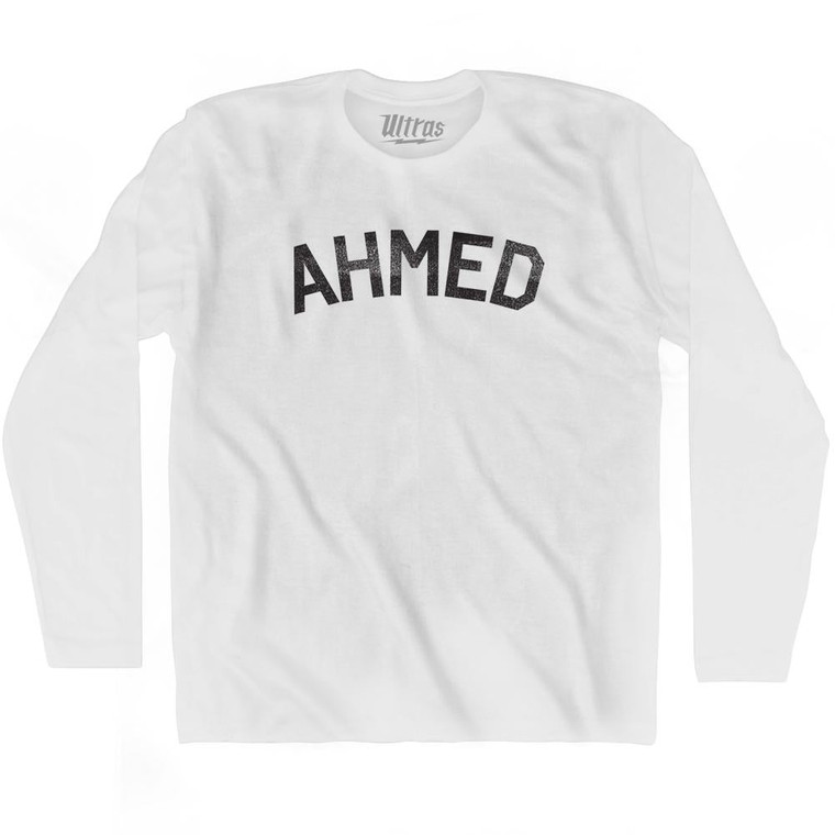Ahmed Adult Cotton Long Sleeve T-shirt-White