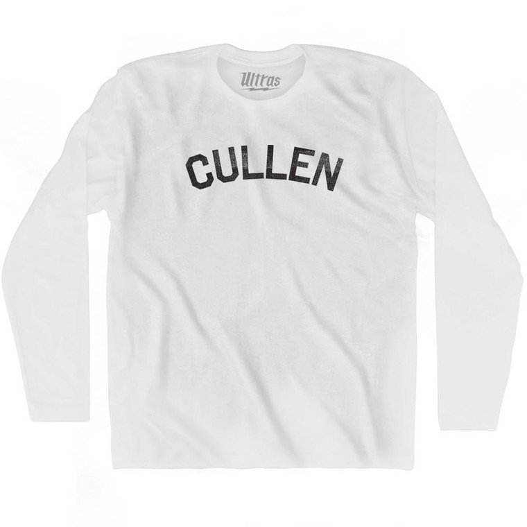 Cullen Adult Cotton Long Sleeve T-shirt - White
