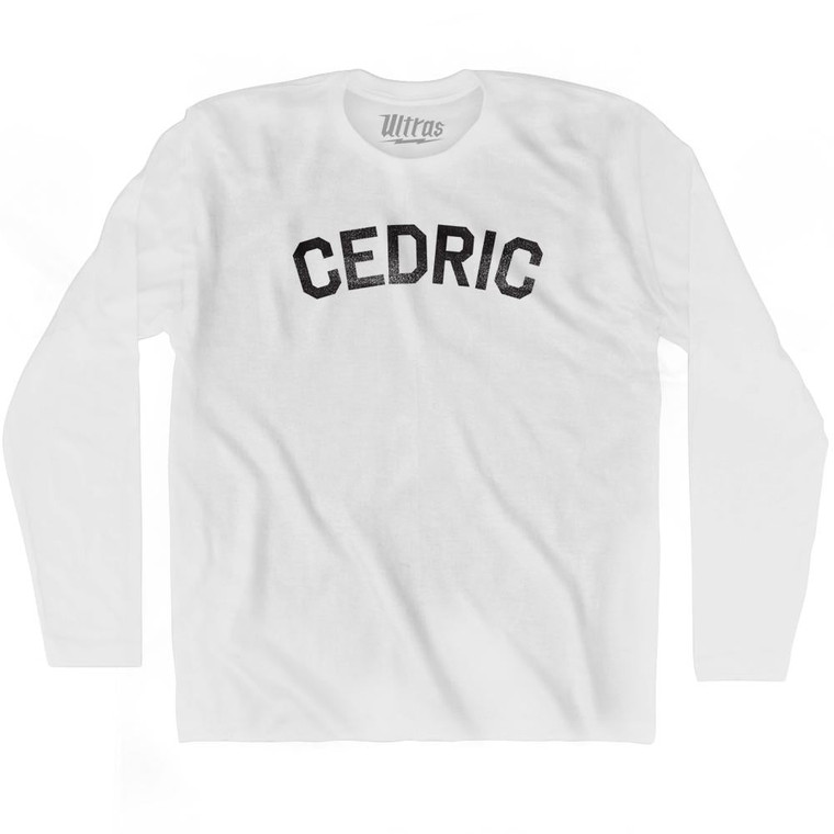 Cedric Adult Cotton Long Sleeve T-shirt - White