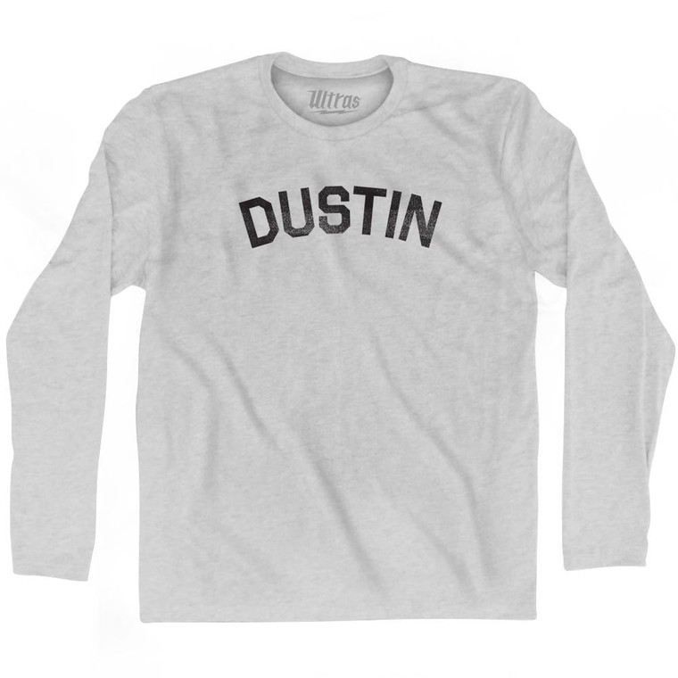 Dustin Adult Cotton Long Sleeve T-shirt - Grey Heather
