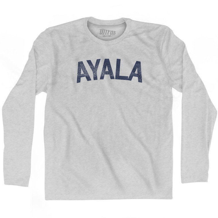 AYALA Adult Cotton Long Sleeve T-shirt - Grey Heather