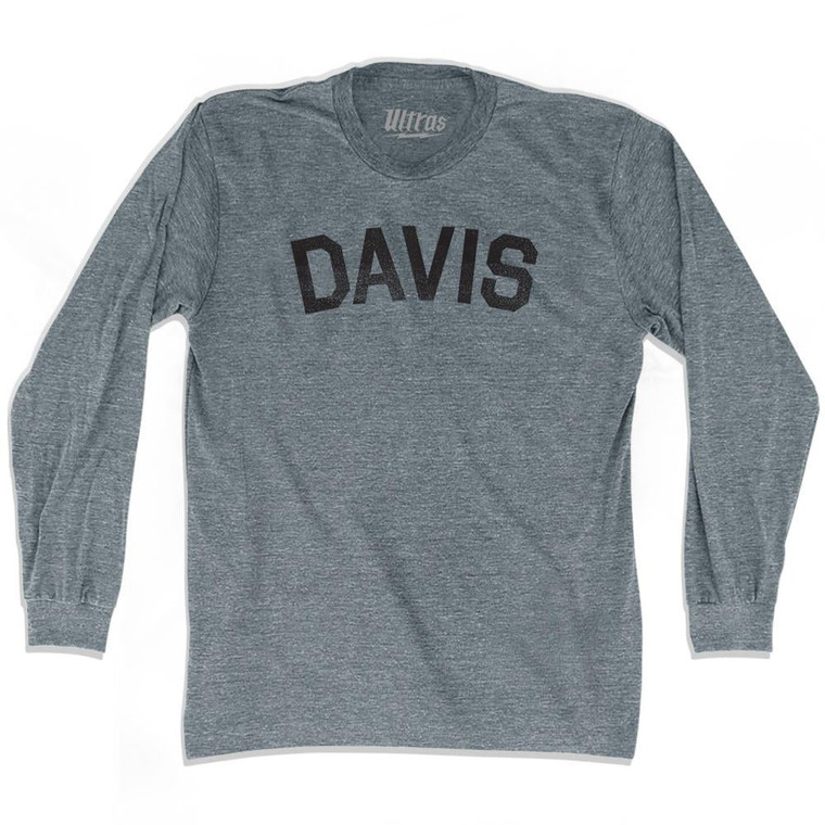 Davis Adult Tri-Blend Long Sleeve T-shirt-Athletic Grey