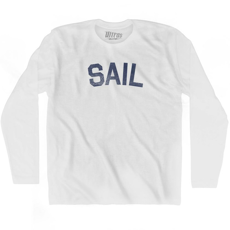 Sail Adult Cotton Long Sleeve T-Shirt - White