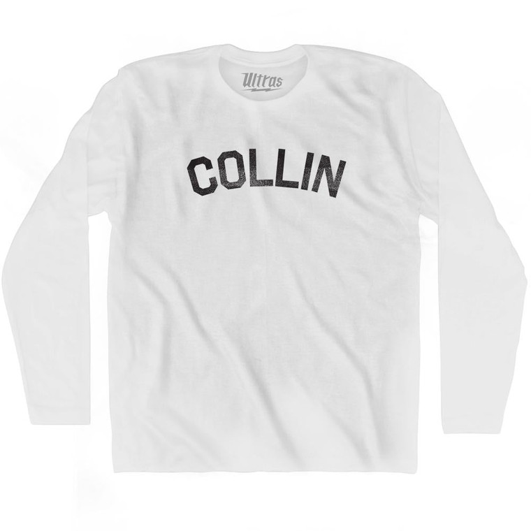 Collin Adult Cotton Long Sleeve T-shirt - White