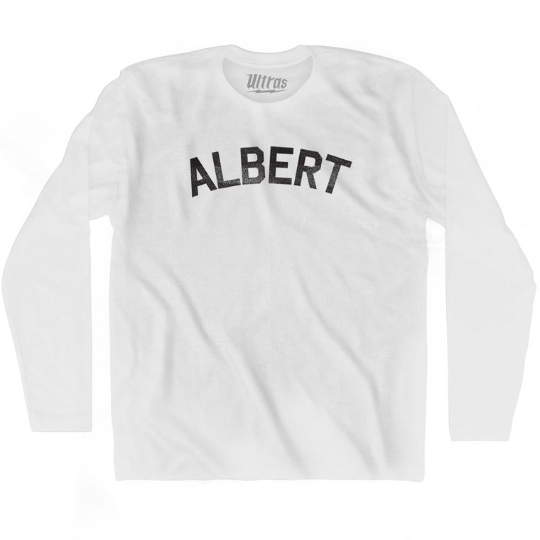 Albert Adult Cotton Long Sleeve T-shirt - White