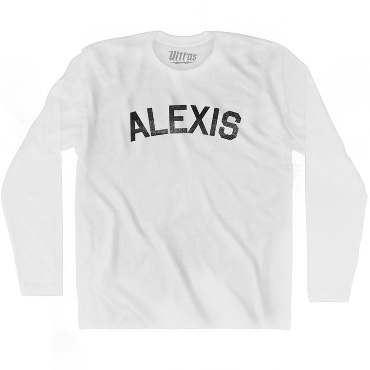 Alexis Adult Cotton Long Sleeve T-shirt - White