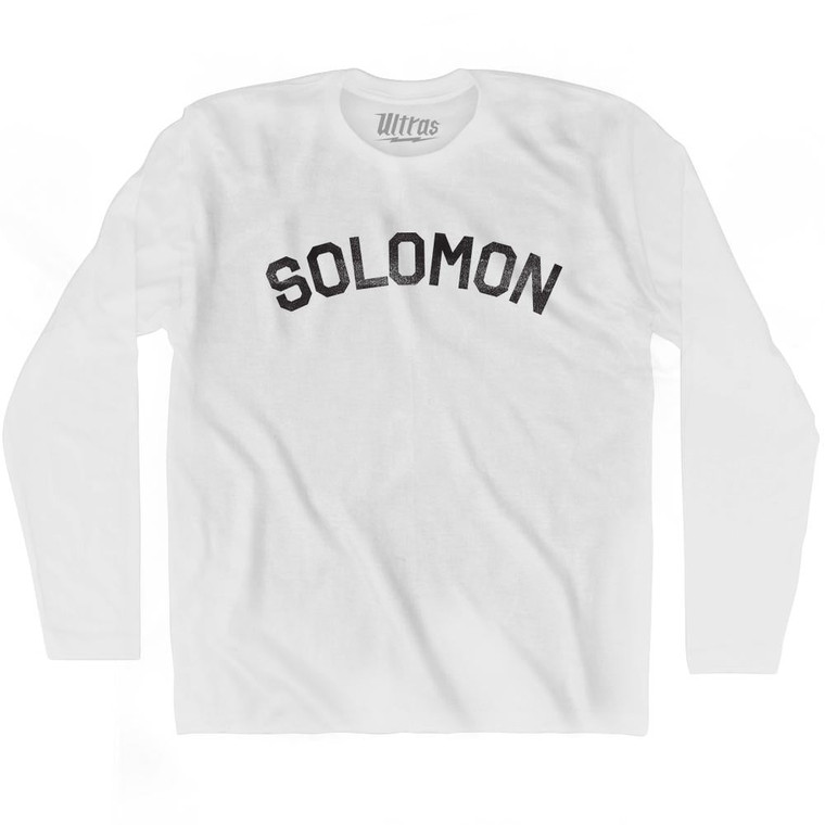 Solomon Adult Cotton Long Sleeve T-shirt - White