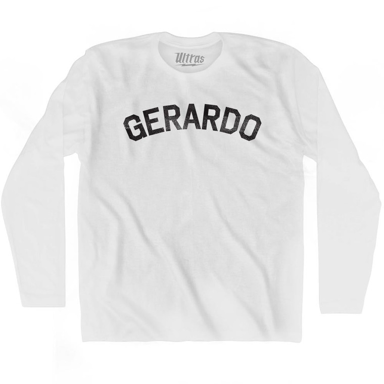 Gerardo Adult Cotton Long Sleeve T-shirt - White