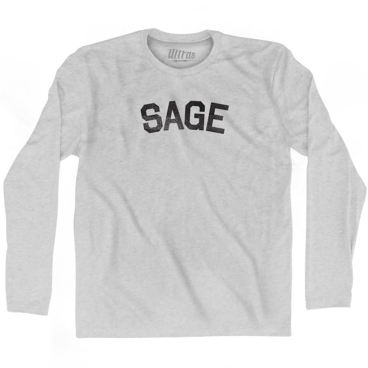Sage Adult Cotton Long Sleeve T-shirt - Grey Heather