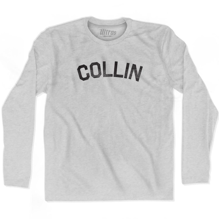Collin Adult Cotton Long Sleeve T-shirt - Grey Heather