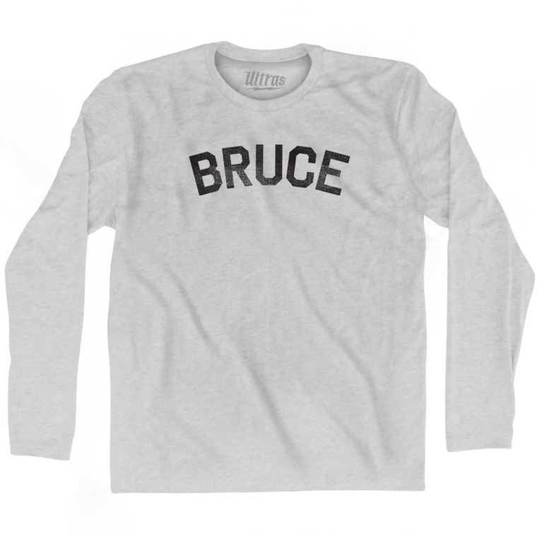 Bruce Adult Cotton Long Sleeve T-shirt-Grey Heather
