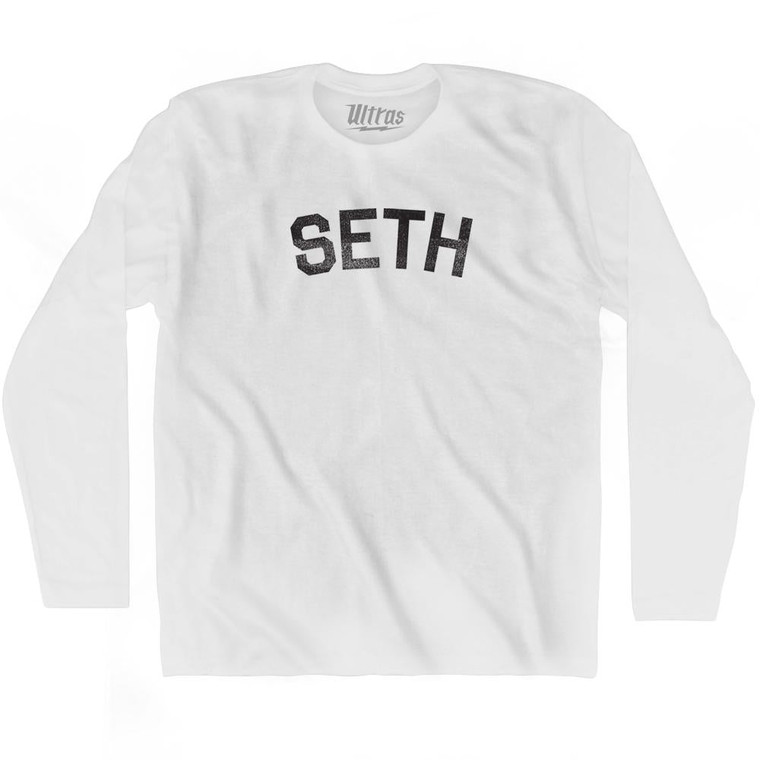 Seth Adult Cotton Long Sleeve T-shirt - White