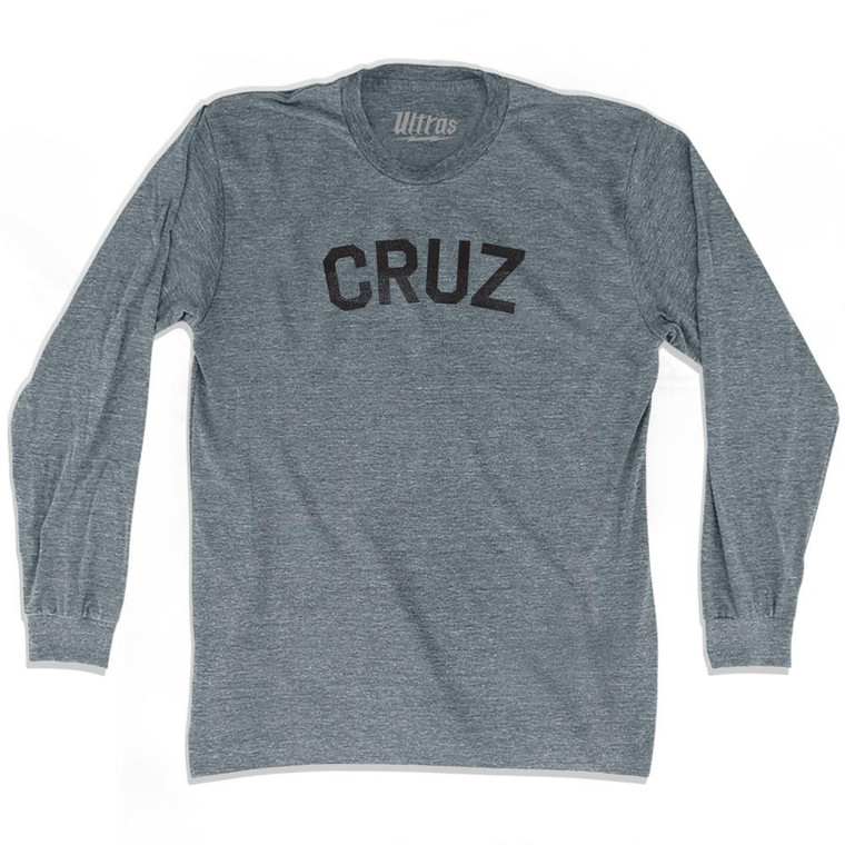 Cruz Adult Tri-Blend Long Sleeve T-shirt-Athletic Grey