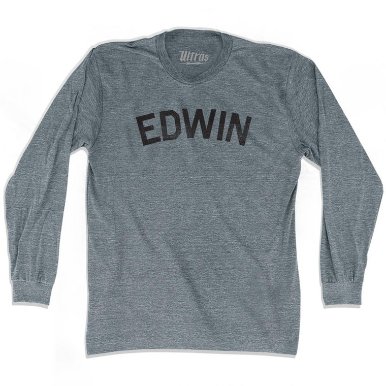 Edwin Adult Tri-Blend Long Sleeve T-shirt - Athletic Grey