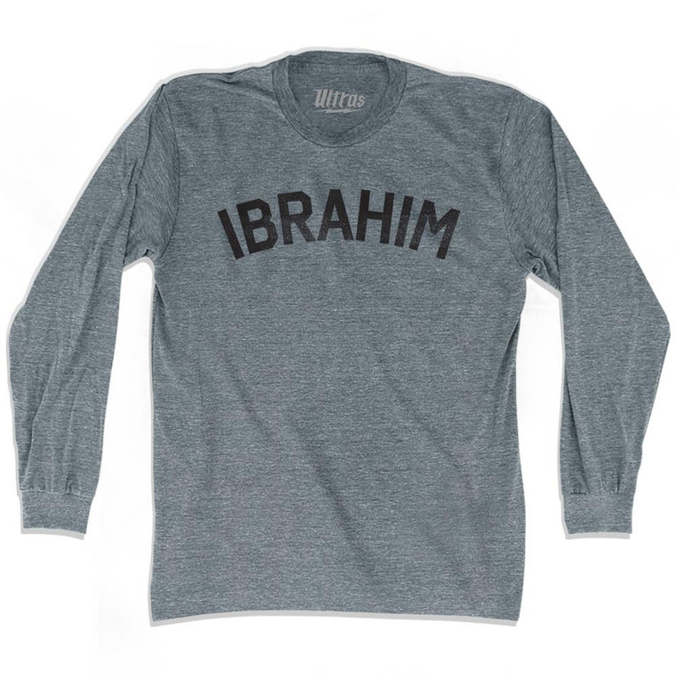 Ibrahim Adult Tri-Blend Long Sleeve T-shirt-Athletic Grey