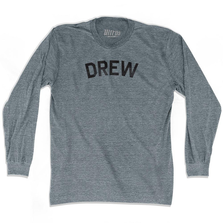 Drew Adult Tri-Blend Long Sleeve T-shirt-Athletic Grey