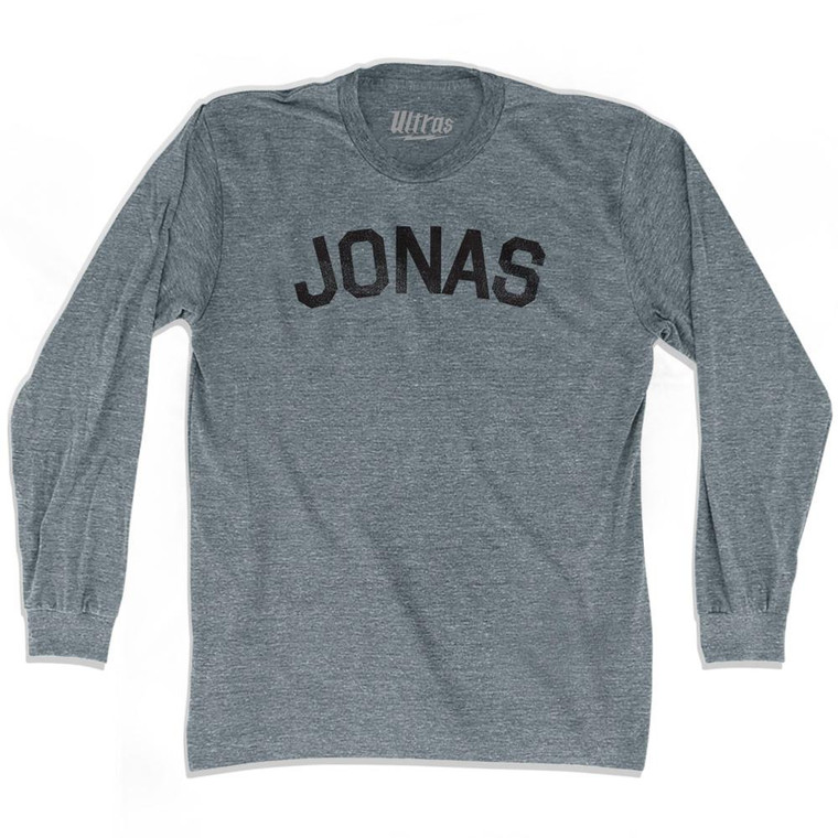Jonas Adult Tri-Blend Long Sleeve T-shirt-Athletic Grey