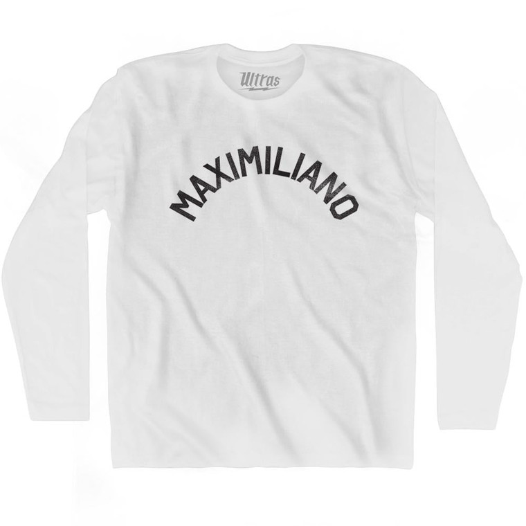 Maximiliano Adult Cotton Long Sleeve T-shirt - White