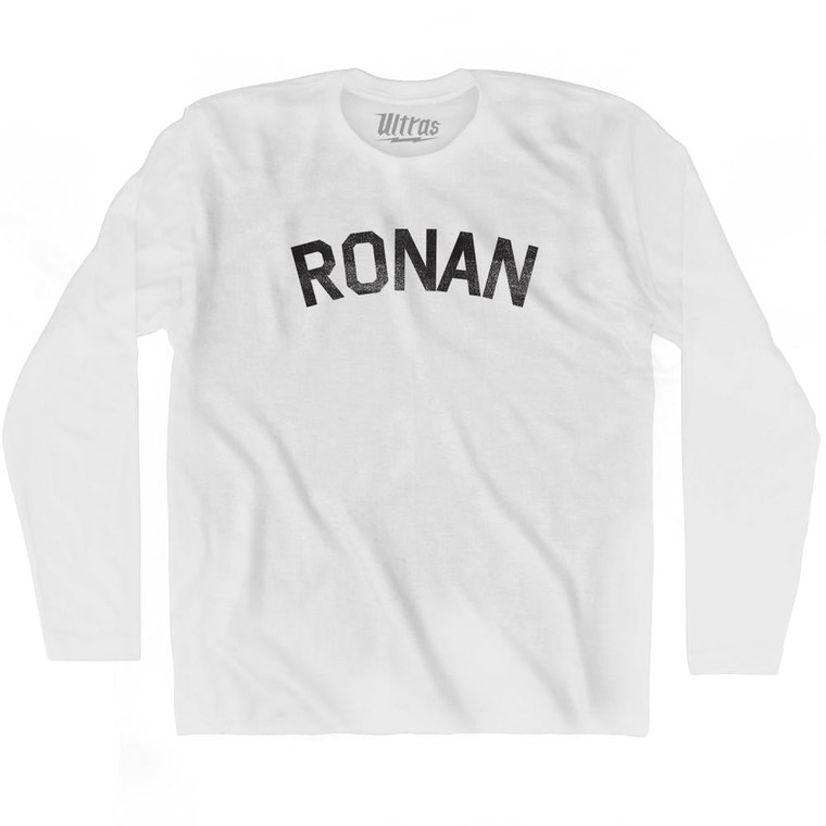 Ronan Adult Cotton Long Sleeve T-shirt - White