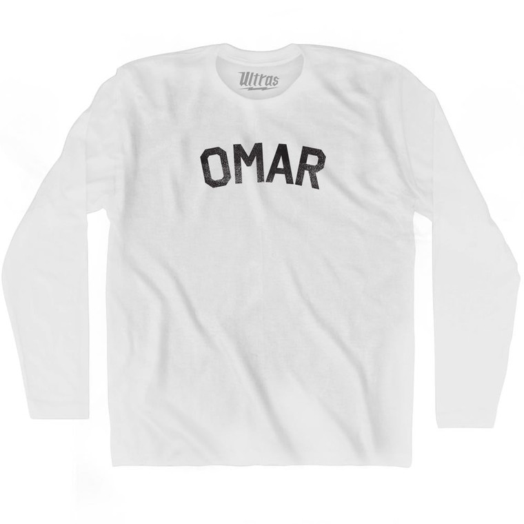 Omar Adult Cotton Long Sleeve T-shirt - White