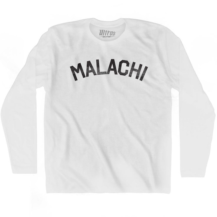 Malachi Adult Cotton Long Sleeve T-shirt - White