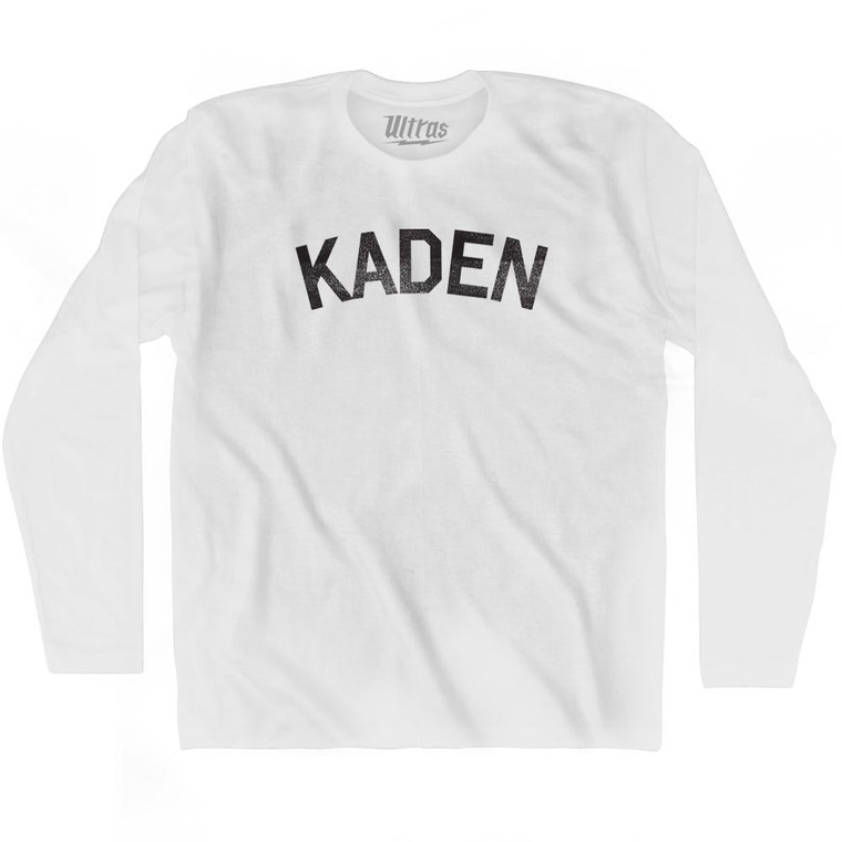 Kaden Adult Cotton Long Sleeve T-shirt - White