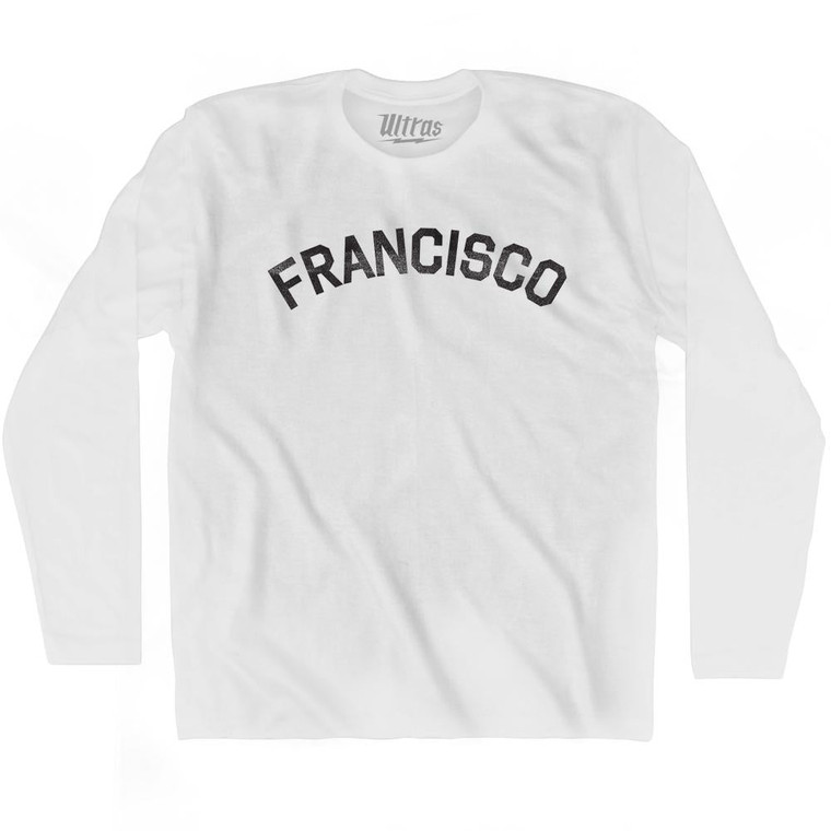 Francisco Adult Cotton Long Sleeve T-shirt - White