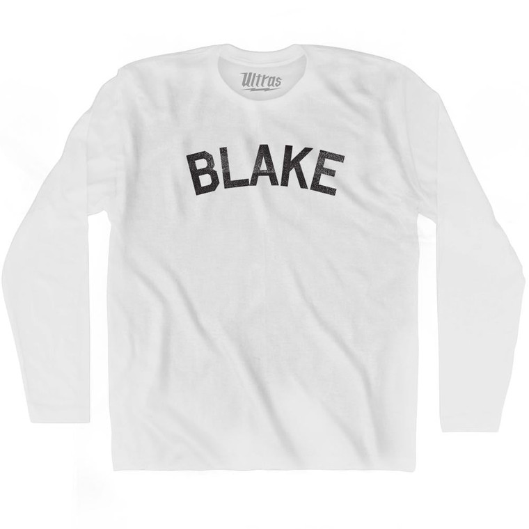 Blake Adult Cotton Long Sleeve T-shirt-White