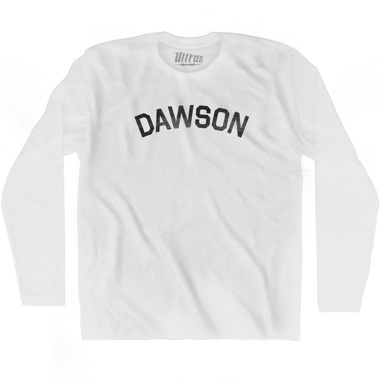 Dawson Adult Cotton Long Sleeve T-shirt-White