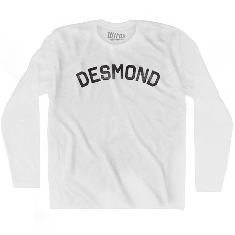 Desmond Adult Cotton Long Sleeve T-shirt - White